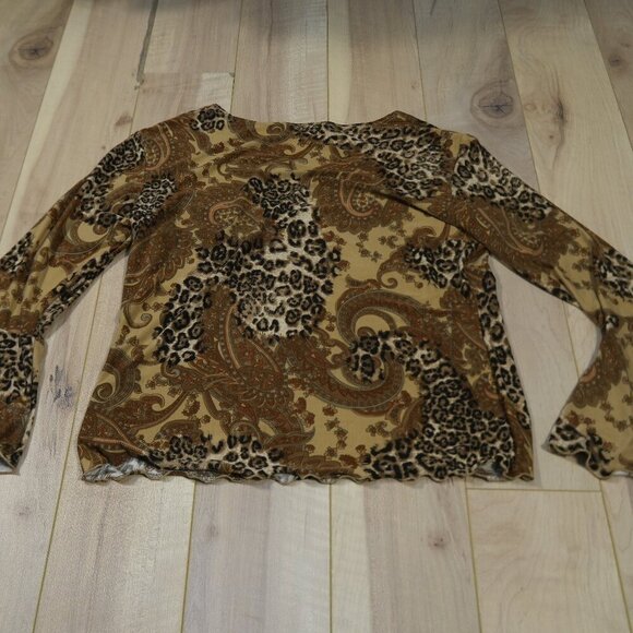 Cowgirl Western Long Sleeve Top w Bell Sleeves - Size S - Picture 6 of 7